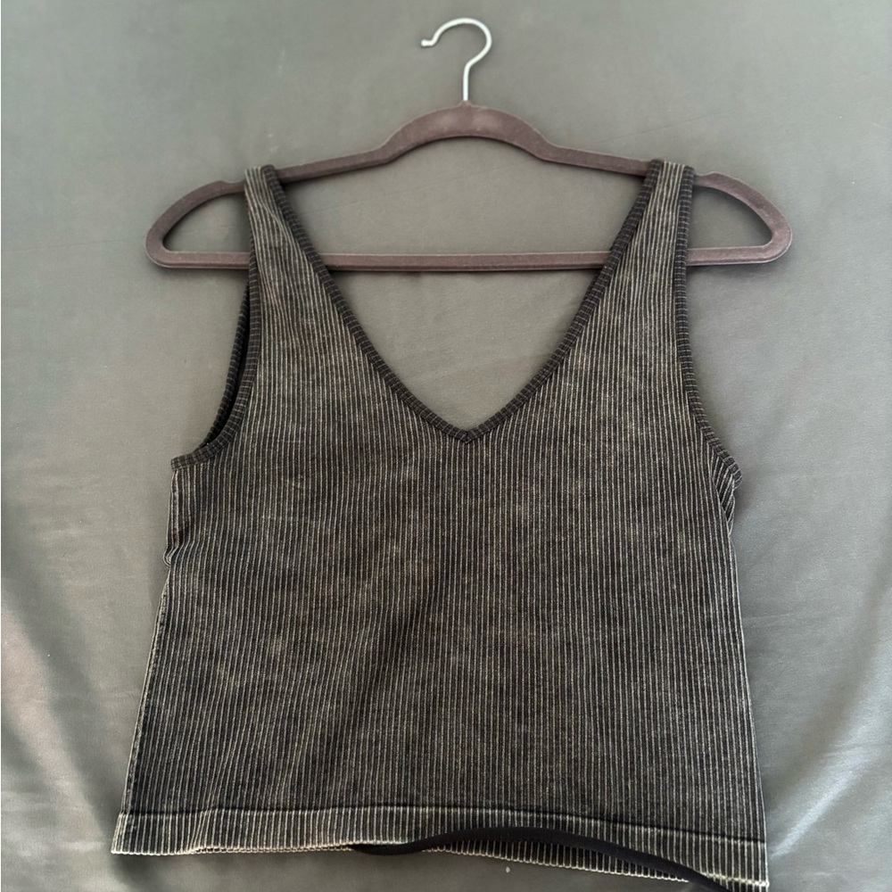 Forever 21 Charcoal Ribbed Tank Top